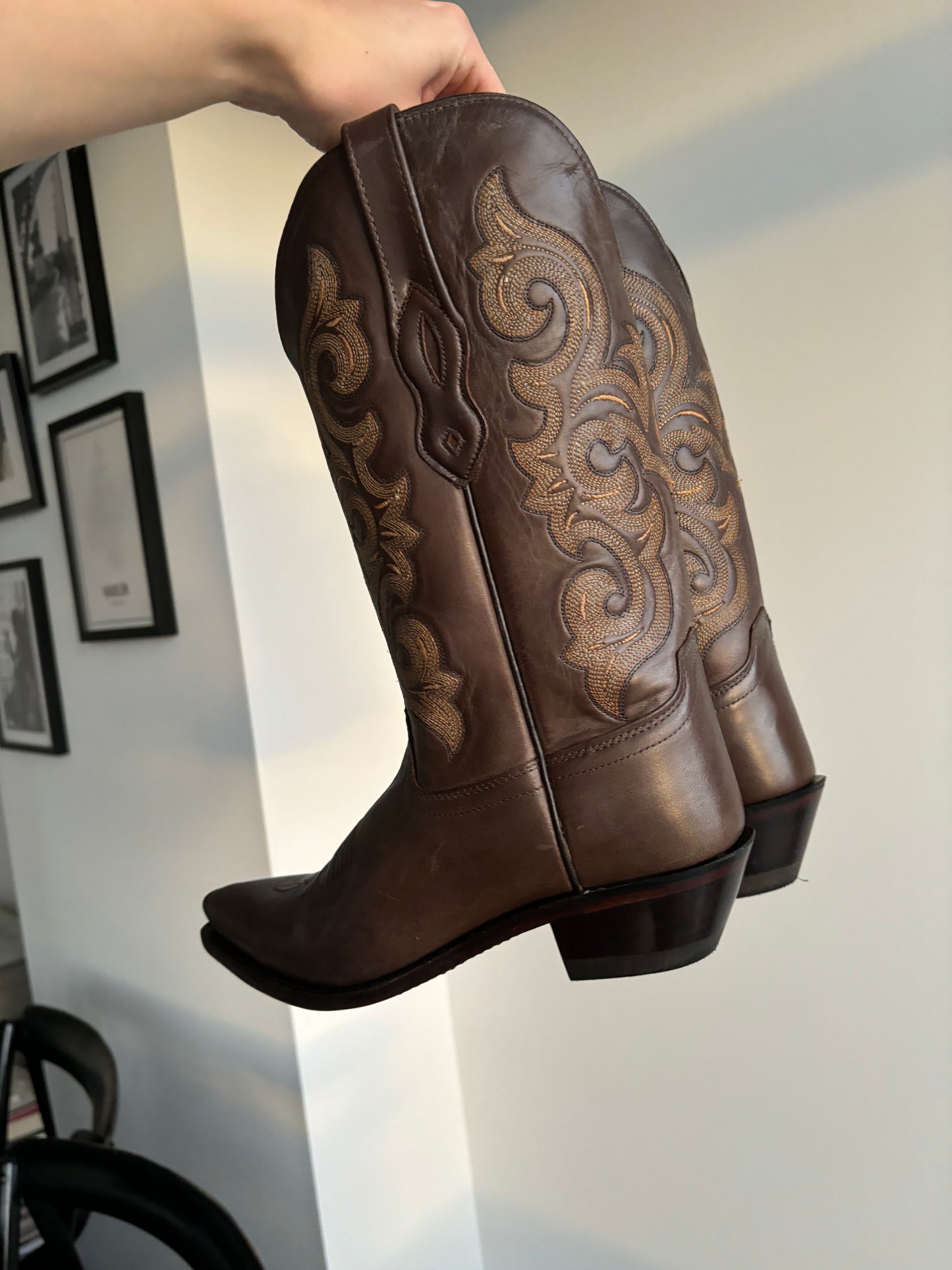 Brown leather cowboyboots | 39