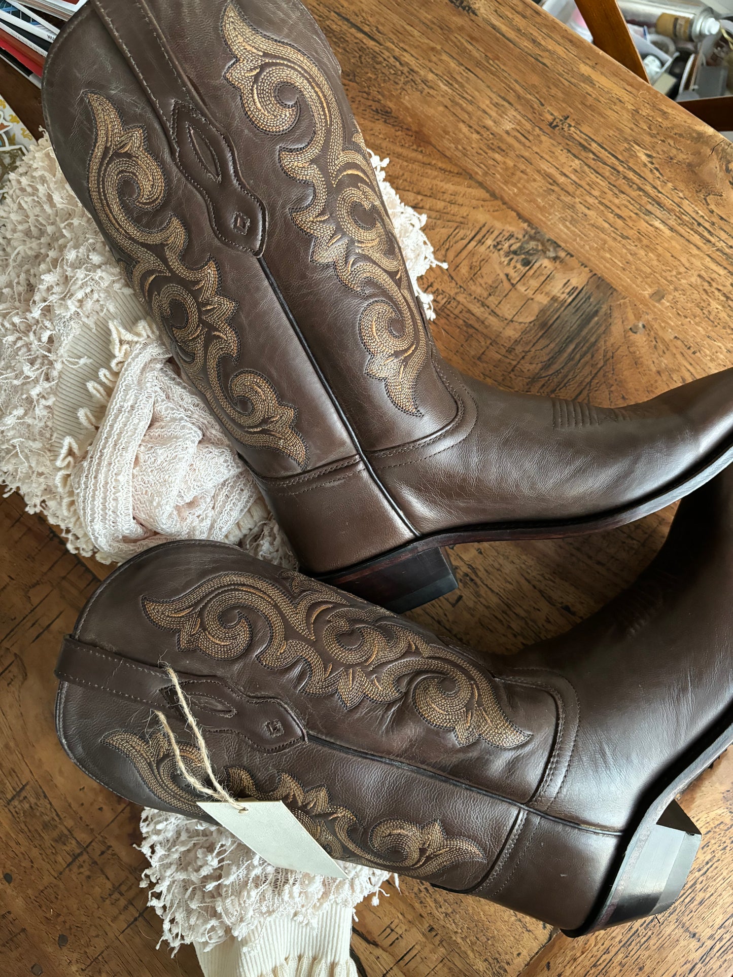 Brown leather cowboyboots | 39