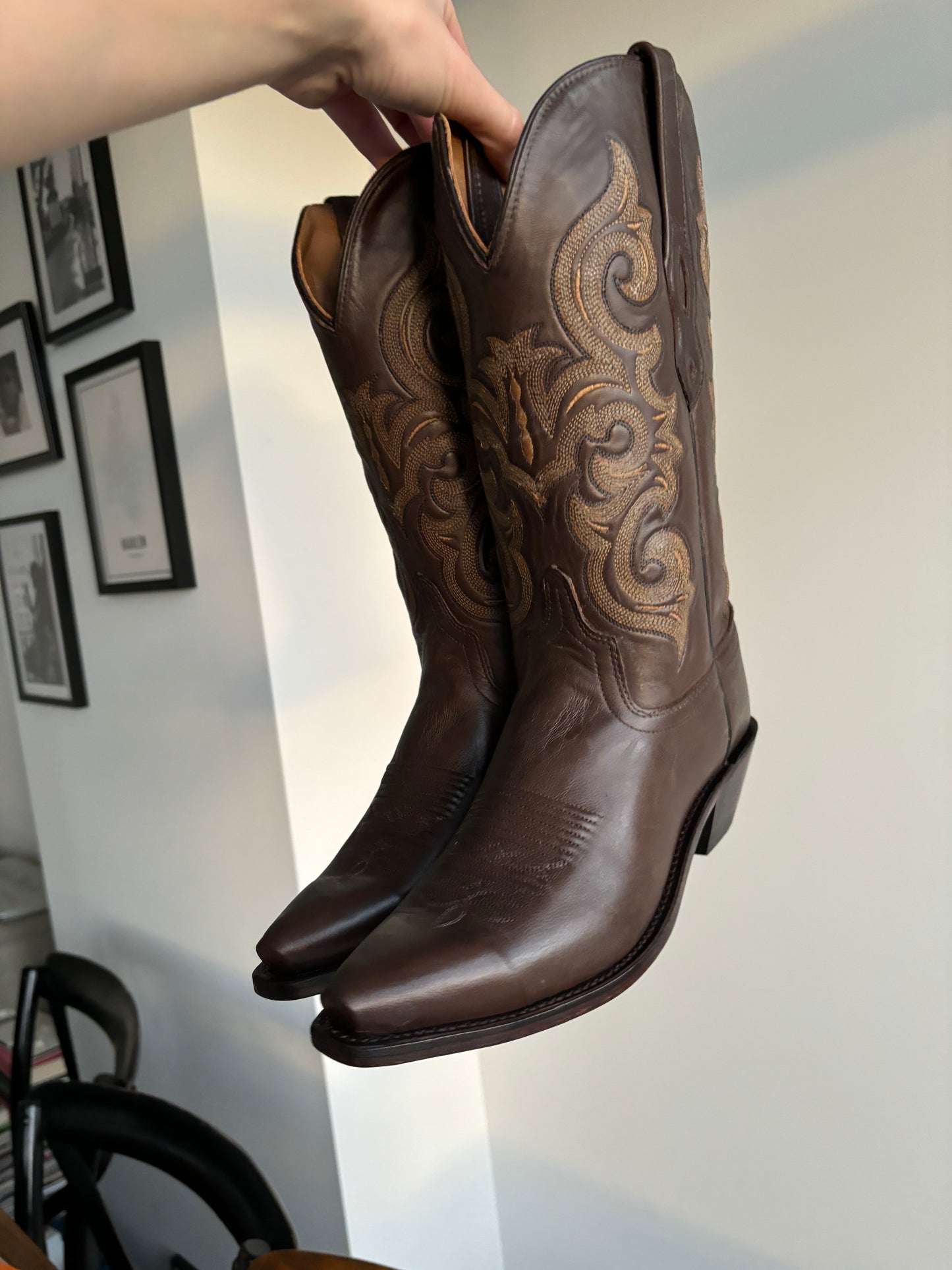 Brown leather cowboyboots | 39