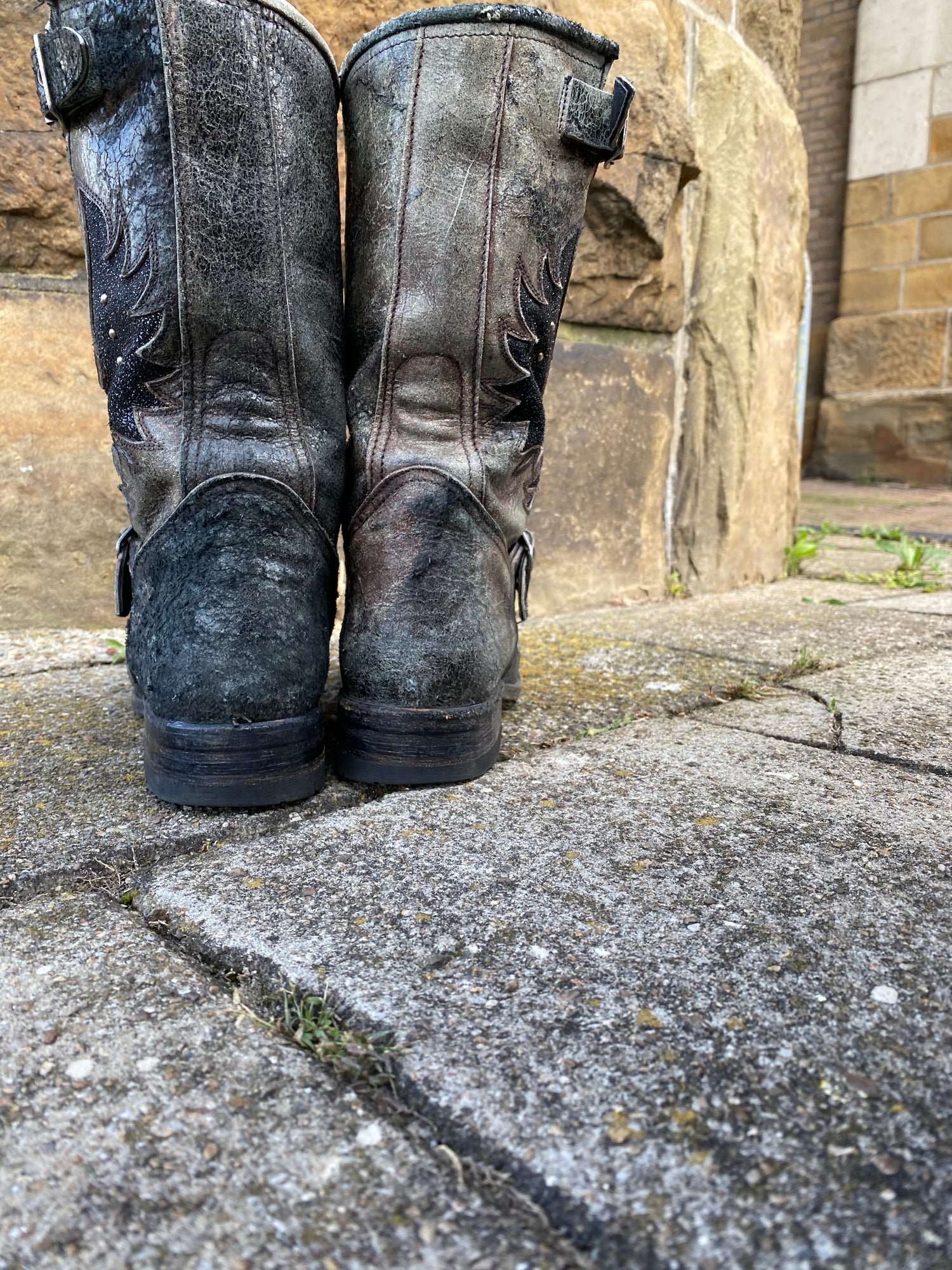 Distressed biker boots hotsell